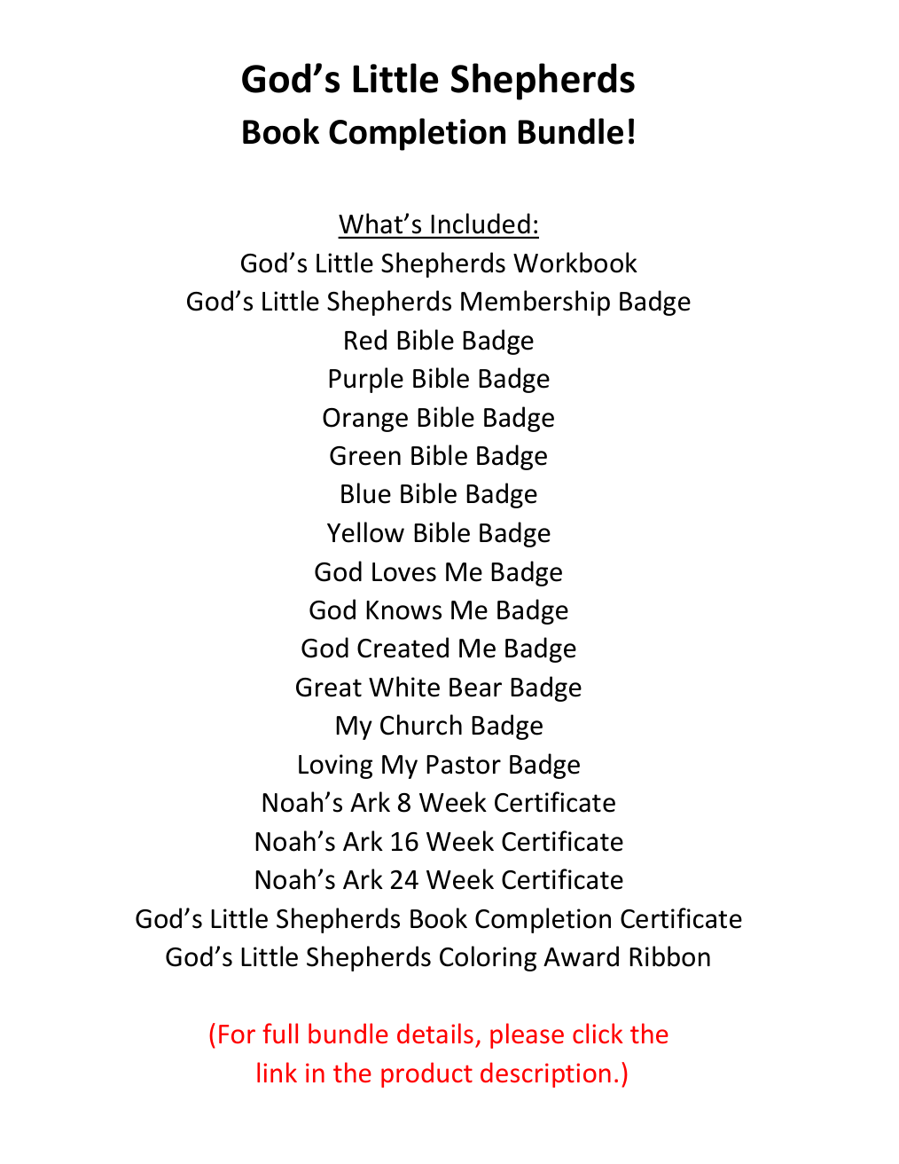 God's Little Shepherds Workbooks