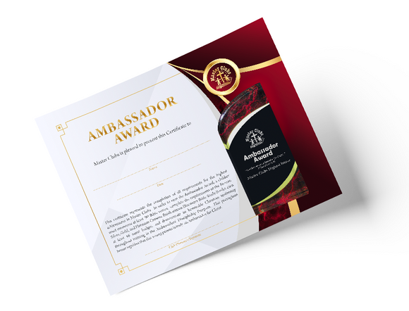 Ambassador Award Certificate