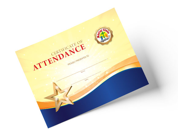 Club Attendance Award Certificate