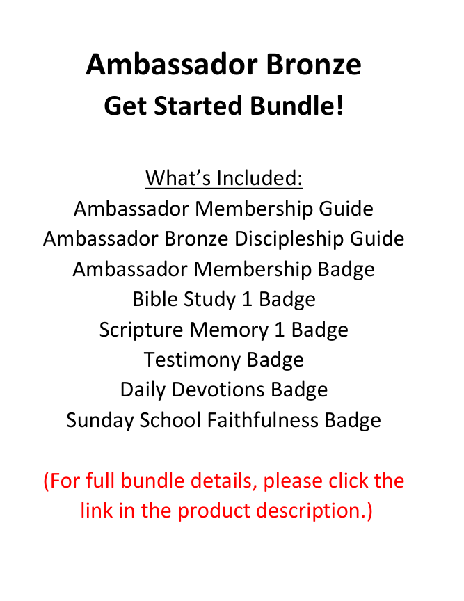 Ambassador Bronze Discipleship Guides