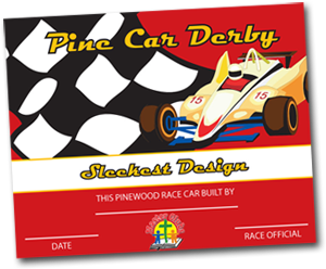 Pine Car Derby Certificates