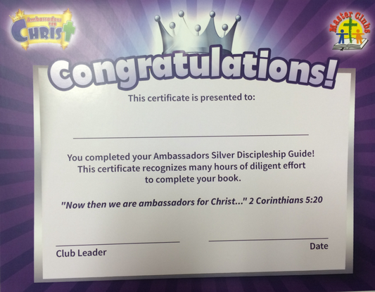 Ambassador Book Completion Certificates