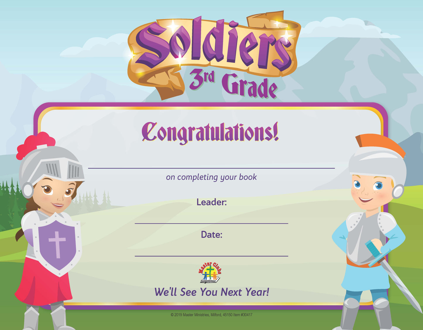 Primary Book Completion Certificates