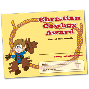 Christian Cowboy Award Certificate