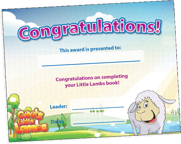 Little Lambs Year End Certificate