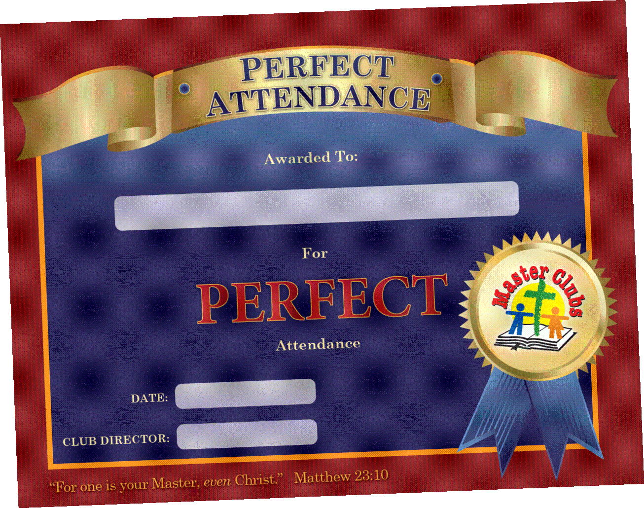 Perfect Attendance Certificate