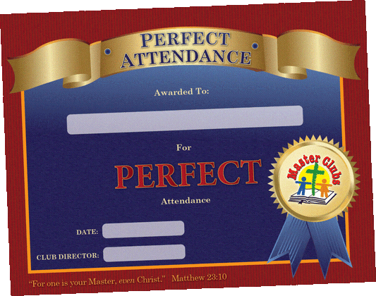 Perfect Attendance Certificate