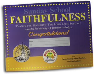 Sunday School Faithfulness Award Certificate
