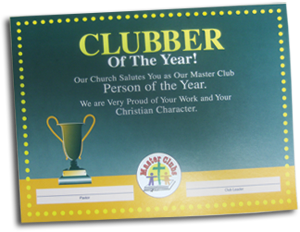 Clubber of the Year Award Certificate