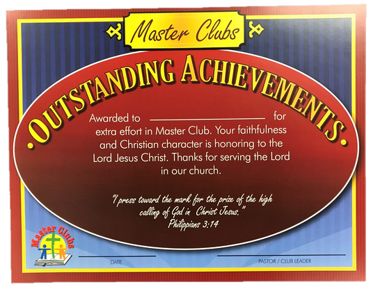 Outstanding Achievements Certificate