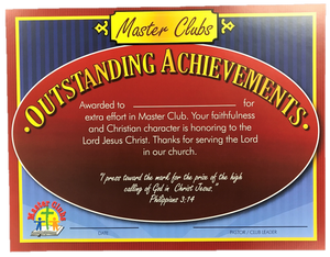 Outstanding Achievements Certificate